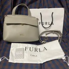 現行品 FURLA 2way NET MINI トート ショルダー グレージュ - メルカリ