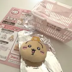 【3点】ちいかわマーケット 5周年 ノベルティ おかおバッジ 　うさぎ　チラシ