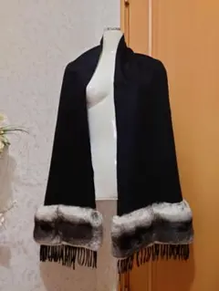 ❤極上美品❤【FENDI】柔らか❤カシミヤ100%×チンチラファー付❤ストールのサムネイル