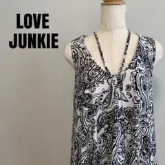 LOVE JUNKIE ペイズリー柄 ノースリーブチュニック　白　タンクトップ