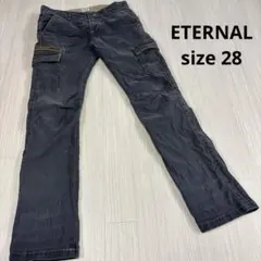 ETERNAL ダークグレー カーゴパンツ サイドポケット付き