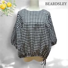 新品 未使用 BEARDSLEY ビアズリー エコポリギンガムシアーブラウス