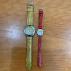 腕時計セット ディズニー ミッキー ゴールドラメ GoGoey レッド