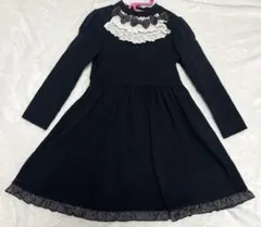 シャーリーテンプル ワンピース 130 発表会 フォーマル　黒 レトロ　長袖