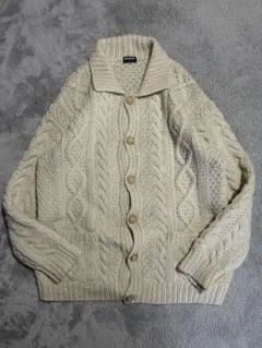 オールドユニクロ 90's ニットカーディガン ローゲージ アランニット XL