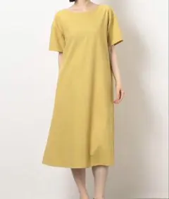 コムサイズム 春夏秋もの 半袖ワンピース イエロー