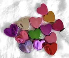 メタルハートビーズ　ハートビーズ メタルビーズ　カラフルビーズ　13個セット