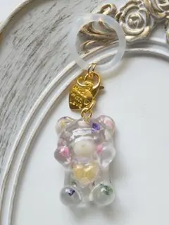 花くま♡ アンブレラマーカー⑥ キーホルダーに変更可 レジン ハンドメイド