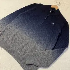 adabatアルパカ混グラデーションハーフジップニット・セーター［日本製］