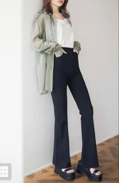 GRL ストレッチフレアパンツ [cu34] M