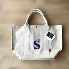 スヌーピー　ジュートイニシャルトートバッグ