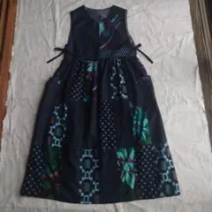 古布リメイク『脇紐•サイドポケット付きジャンパースカート』