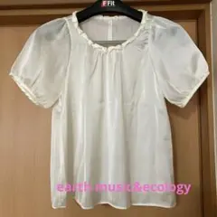 earth music&ecology オフホワイト 半袖カットソー ブラウス