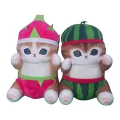 フルーツにゃんBIGぬいぐるみ　ドラゴンフルーツ&スイカ