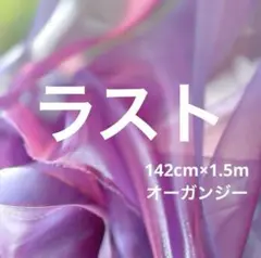 142cm×1.5m オーガンジー 紫 パープル 青×ピンク シャンブレー 薄地