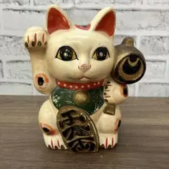 2F 招き猫 貯金箱 陶器 アンティーク 打ち出の小槌 千万両 縁起物 置物