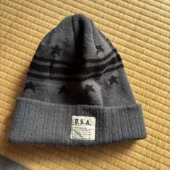 U.S.A. 星模様ビーニー グレー