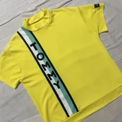 ●トミーヒルフィガーゴルフ●モックネックシャツ イエロー 半袖 LL ビッグロゴ
