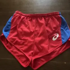 ASICS 赤青 ＸS 陸上ランニングパンツ　レディース150〜155㎝サイズ