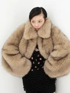 LEINWANDE egg fur coat ベージュ