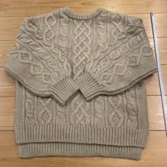 【フリークスストア】美品　ベージュ ケーブル編み 長袖ニット