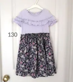 エニィファム 花柄ドッキング ワンピース 130cm 半袖 女の子のサムネイル