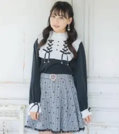 ROJITA ヨークレースアップブラウス ブラック