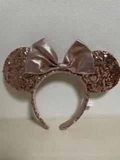 ディズニー　ミニースパンコールカチューシャ　ピンクゴールド