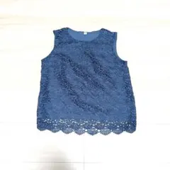 UNIQLO　レース　ノースリーブT 　ネイビー
