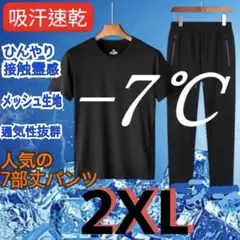 海外旅行　沖縄旅行　2XL　冷感　セットアップ　吸汗速乾　ひんやり　アイスシルク