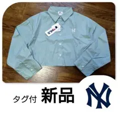 新品　タグ付　MLB　ニューヨークヤンキース　ワンポイント刺繍クロップドシャツ