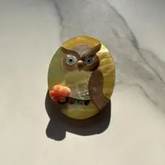 フクロウ 梟 鳥 ペア ガラス置物 硝子細工 マルティグラス 縁起物 