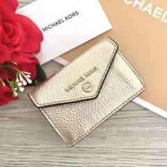 《新品》MICHAEL KORS 折り財布　ゴールド  レザー 折り財布