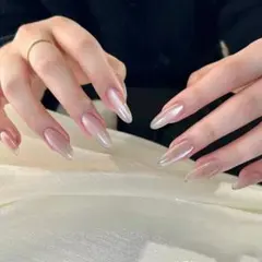 ヌードピンク アーモンド型 ネイルチップ 10個セット