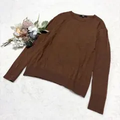 ユニクロ UNIQLO メリノクルーネックセーター 長袖 ブラウン XL