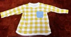 ベルメゾン ギンガムチェックポケット配色長袖Tシャツ 【ベビー服】