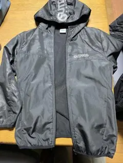 OUTDOOR ブラック フード付きジャケット140