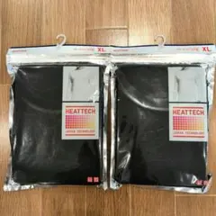 ヒートテック クルーネックT（九分袖）XL ブラック 2枚セット