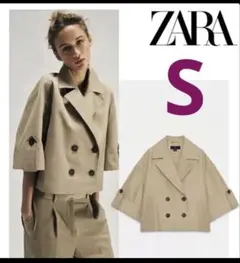 ZARA ショート丈ショートスリーブトレンチ　S