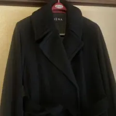 IÉNA ブラック コート ウール混合
