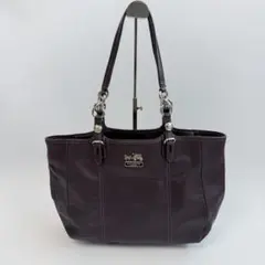 COACH Madison Leather 本革 レザートートバッグ パープル