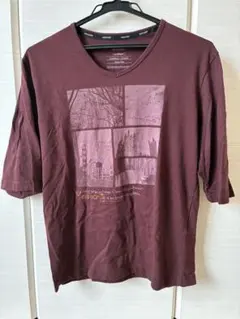 MOSSIMO Tシャツ ボルドー 七分袖 M