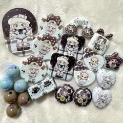 キャラクターアクリルカスタムビーズ チョコミント ドラ＆ゾラ 21個 おまけ付き