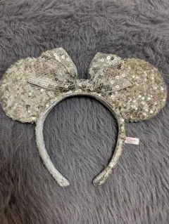 ミニー耳カチューシャ シルバースパンコール