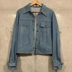 Marshall Lester スタッズ付きデニムジャケット ライトブルー