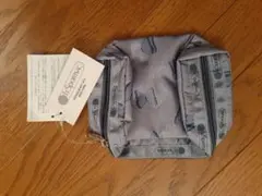 未使用タグ付き　LeSportsac 蝶柄ポーチ　ブルーグレー