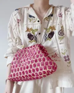 MORO jute design bag(pink)