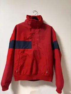 HUF ハーフジップ ナイロンジャケット レッド ホワイト - メルカリ