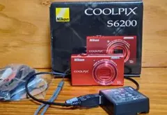 Nikon COOLPIX S6200 レッド (完動品) 元箱、充電器付属