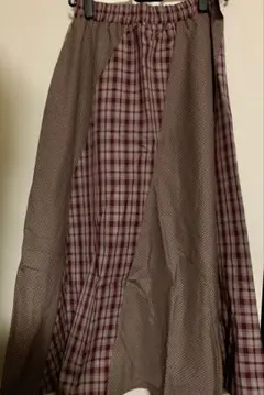 axes femme訳あり新品★チェック柄スカート・ワイン・M